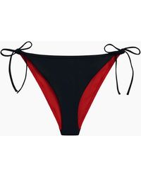 Tommy Hilfiger - Core Flag V-String Side Tie Bikini Bottoms, Dark Night - Lyst