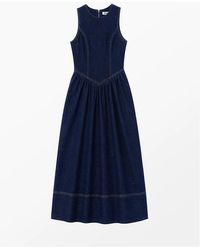 Ro&zo - Denim Racer Midi Dress - Lyst