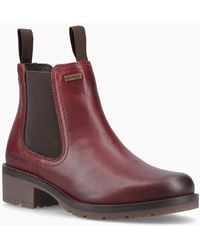 HUNTER - Alsh Dealer Wp Leather Burgundy Heeled Chelsea Boots - Lyst