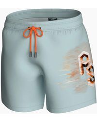 Philipp Plein - Plein Sport Metallic Logo Medium Boardshort Swim Shorts - Lyst