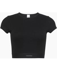 Calvin Klein - Cotton Stretch Rib Crop Top - Lyst