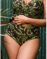 Live Unlimited London - Palm Print Shaping Tankini Bottoms With Tummy Control - Lyst