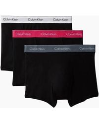 Calvin Klein - 3-Pack Icon Cotton Stretch 'Relaxed Dart' Boxer Trunks, W/ /Sleet - Lyst