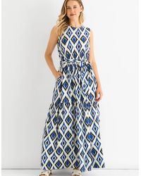 Gini London - Geo Print Elasticated Waist Maxi Dress - Lyst