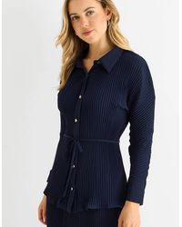 Gini London - Plisse Button Through Shirt - Lyst