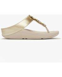 Fitflop - Halo Bead Toe-Post Sandals Platino - Lyst