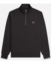 Fred Perry - Half Zip Sweatshirt - Lyst