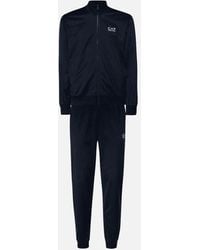 EA7 - Zip Up Funnel Neck Poly Tracksuit - Lyst