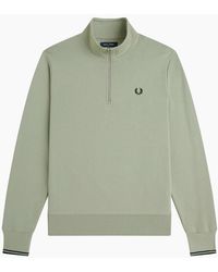 Fred Perry - Half Zip Sweatshirt - Lyst