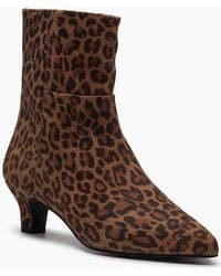 Hush Puppies - Nahla Heel Leather Leopard Heeled Ankle Boots - Lyst
