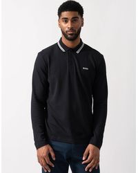 BOSS - Boss Plisy Long Sleeve Polo Shirt - Lyst