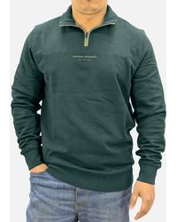 Weekend Offender - Sweatshirt Quarter Zip Pullover Plain Jumper Cotton - Lyst