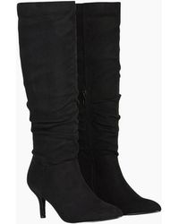 XY London - Ladies Sian Ruched Pointed Mid Stiletto Knee-High Boots - Lyst