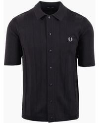 Fred Perry - Stripe Button Through Polo Shirt - Lyst