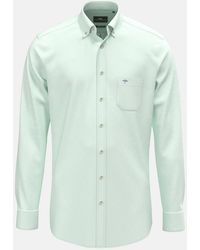 Fynch-Hatton - Washed Oxford Solid Button Down Shirt Mint - Lyst