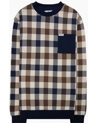 Aquascutum - Iconic Pocket Fleece Sweatshirt Macro Club Check 30 - Lyst