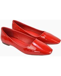 XY London - Ladies Maci Patent Faux Leather Square Toe Ballerina Flats - Lyst