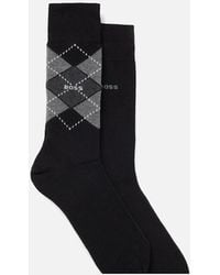 BOSS - Boss 2 Pack Combed Cotton Argyle Socks - Lyst