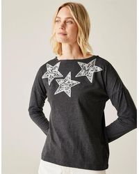 Regatta - Carlene Sequin Graphic Boat Neck Long Sleeve T-Shirt - Lyst