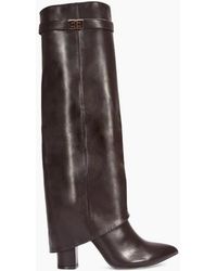 XY London - Ladies Rayna Fold Over Pointed Block Heel Knee-High Boots - Lyst