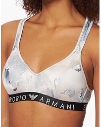 Emporio Armani - Visibility Padded Bralette, Birds Powder Print - Lyst