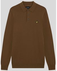 Lyle & Scott - Merino Blend Long Sleeve Polo Shirt - Lyst