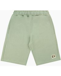 Aquascutum - Badge Cotton Shorts Sage - Lyst