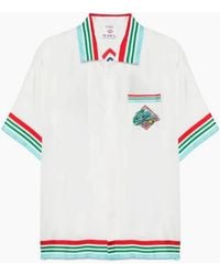 CASABLANCA - Silk Shirt With Accents And Unique Graphics - Lyst