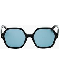 Tom Ford - Romy Smoke Hex Lens Shiny Sunglasses - Lyst
