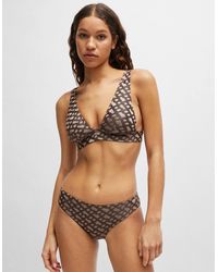 BOSS - Monogram Jacquard Bikini Bralette - Lyst