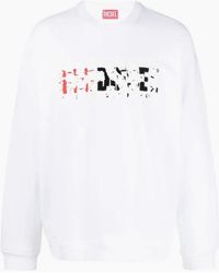 DIESEL - Double Destroyed Logo Sweatshirt - Lyst