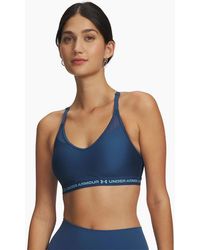 Under Armour - Sports Bra V-Neck Spaghetti Straps Snug Fit - Lyst