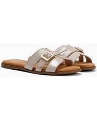 TOMS - Sol Mule Leather Champagne Sandals - Lyst
