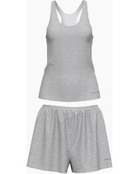 Calvin Klein - Tissue Waffle Tank & Shorts Pyjama Set, Heather - Lyst