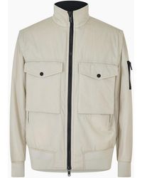 BOSS - Solid Patterned Bomber Jacket With Ribbed Cuff - Lyst