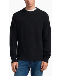 Replay - Chunky Rib Knit Pullover Jumper Dark - Lyst