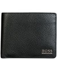 BOSS - Genuine Leather Wallet Moneme Bifold Credit Card Holder - Lyst