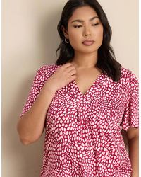 Live Unlimited London - Petite Abstract Print Short Sleeve Jersey Top - Lyst