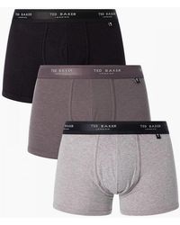 Ted Baker - 3-Pack Contrast Logo Boxer Trunks, Mix - Lyst