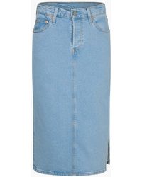 Levi's - Levi's Solid Patterned Side Slit Skirt - Lyst