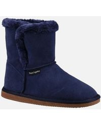 Hush Puppies - Ashleigh Suede And Faux Fur Slippers - Lyst