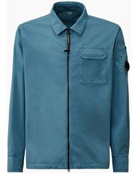 C.P. Company - Gabardine Zip Up Lens Overshirt - Lyst