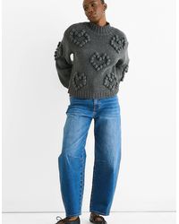 Gini London - Dark Heart Bubble Chunky Knit High Neck Jumper - Lyst