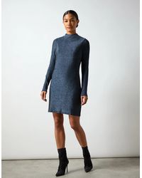 Ro&zo - Darcy Sparkle Jersey High Neck Mini Dress - Lyst