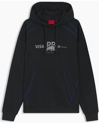 BOSS - Text Graphic Hooded Neck Long Sleeve Sweatshirt - Lyst