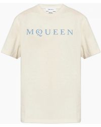 McQueen - Flock Print Logo T-Shirt - Lyst