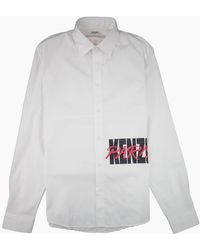 KENZO - Script Logo Long Sleeve Shirt - Lyst