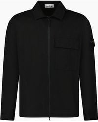 Stone Island - Zip Panama Cotton Overshirt - Lyst