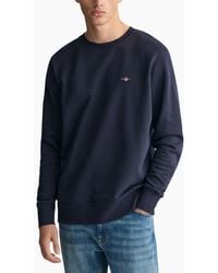 GANT - Shield Crew Neck Sweatshirt Pullover French Terry Graphic Embroidered - Lyst