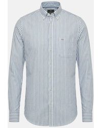 Fynch-Hatton - Cotton Oxford Stripe Button Down Shirt Harbour - Lyst